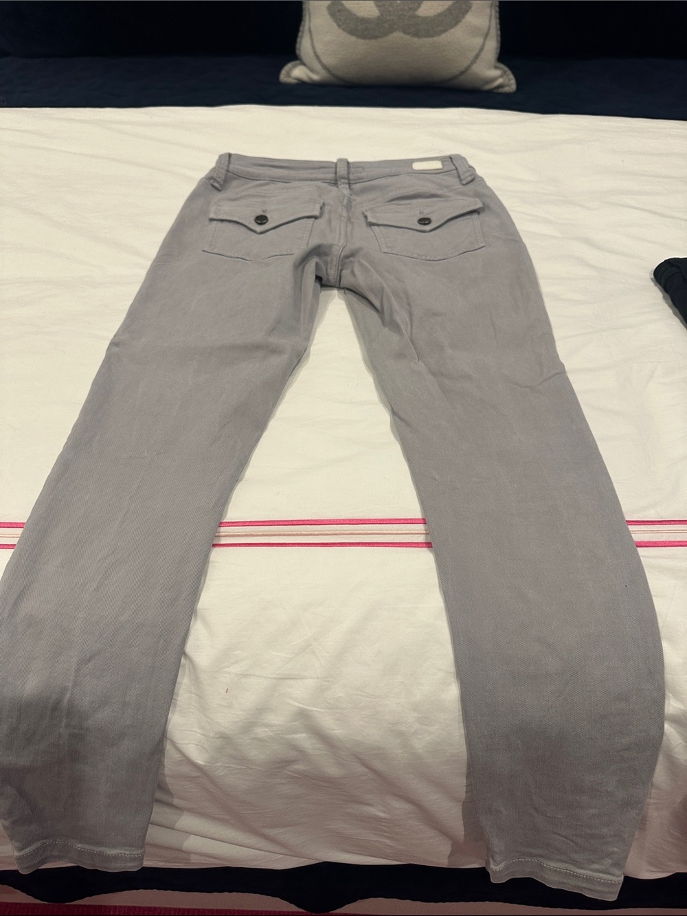Joie Light Gray Cargo Pants with Front Flap Pockets - Picture 3 of 4